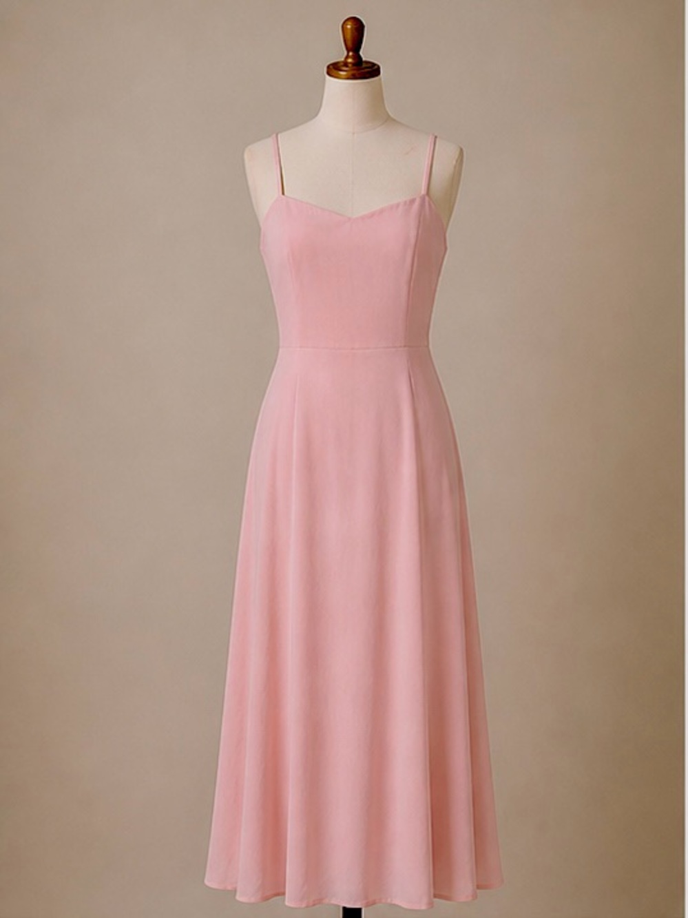 Elegant Pink Spaghetti Strap Maxi Dress